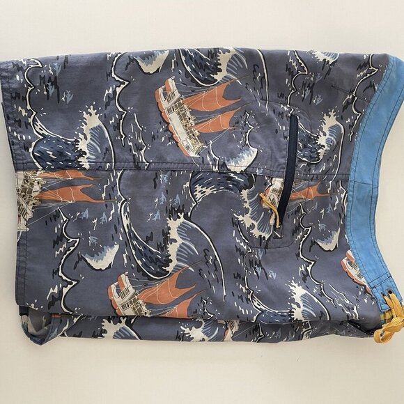 Vintage Patagonia Pataloha Swim Trunks Board Shorts Men 28 Boat Waves Hawaiian - Picture 8 of 15